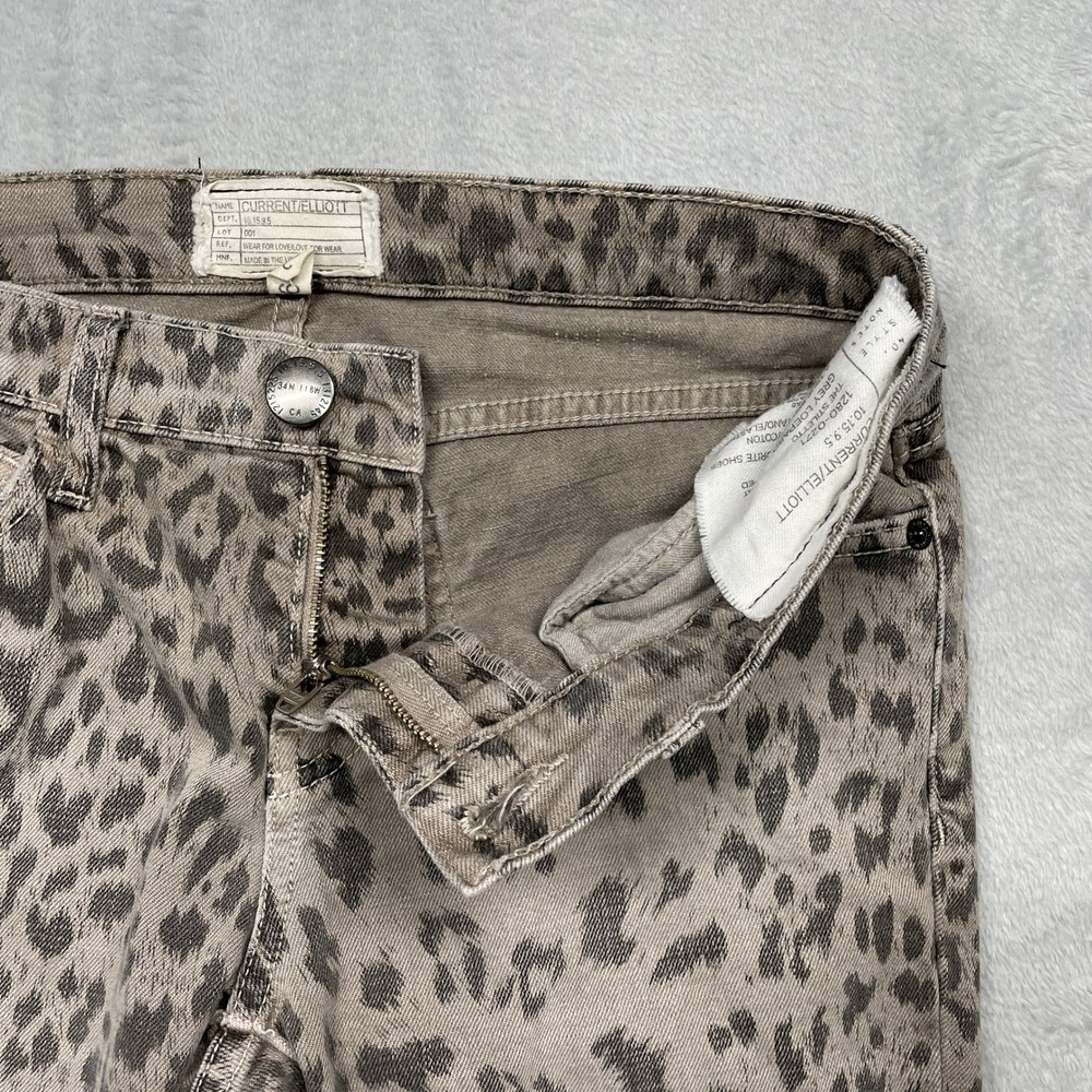 Current/Elliott The Stiletto Jeans Women 26 Grey Leopard Skinny Ankle - Picture 9 of 13